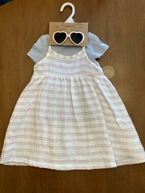 2T Dress with Sunglasses - Pastel Stripe. Lila & Jack